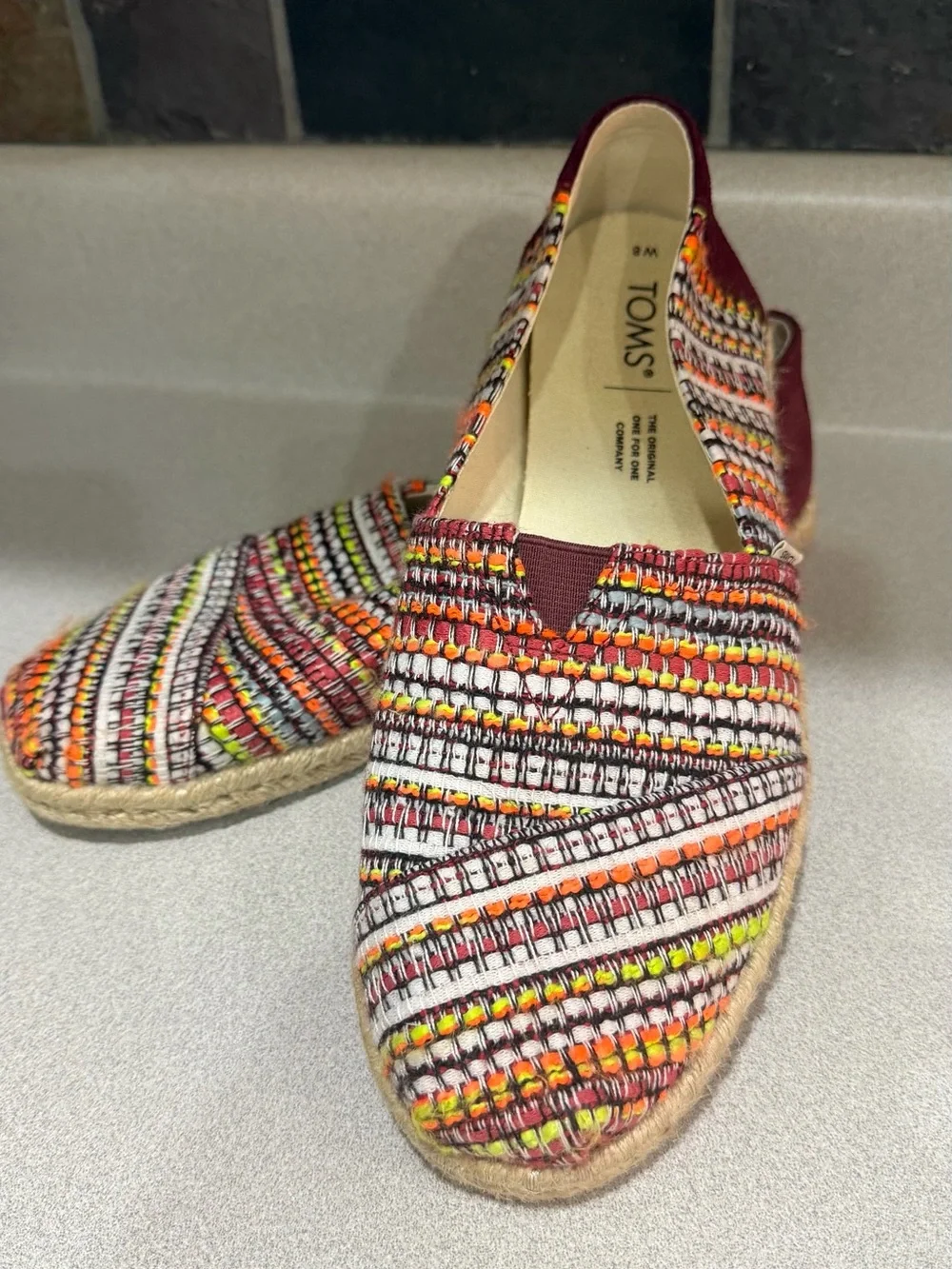 TOMS Women's Multicolor Woven Espadrille Slip-On